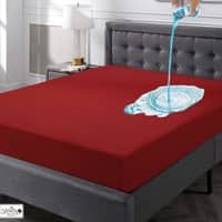 Premium Terry Polyester Fabric Waterproof Mattress Red Queen 75X60