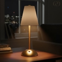 Lyra Fabric Shade Lamp Metal Base