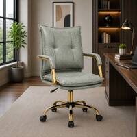 Doe Buck Marlon Modern Sage Faux Leather Office Chair