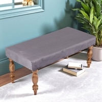 Bestone Sheesham Wood Accent Dining Bench (Iron Grey Velvet Teak Finish)