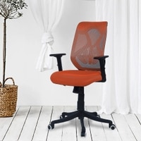 Zeeazyana Mid Back Ergonomic Chair in Orange Colour