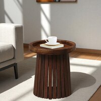 Zen Solid Wood Side Table in Tubbaq Finish