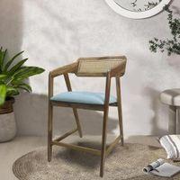 Adrasteia Solid Wood Lounge Chair In Blue Colour