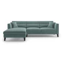 Lewis Sectional Sofa (Colour : Dusty Turquoise Velvet, Cushion : Hard, Seater : Left Aligned 3 Seater + Left Aligned Chaise)