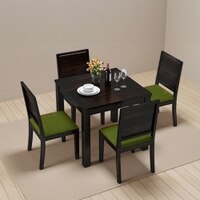 Arabia - Oribi 4 Seater Storage Dining Table Set (Colour- Avocado Green , Finish- Mahogany)