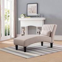 Fiest Velvet Chaise Launger in Cream Colour