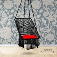 Swingzy Polyester Blend Premium Large Rectangle Swing Chair Black