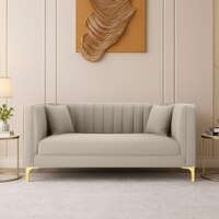 Texude Velvet 2 Seater Sofa in Cream Colour
