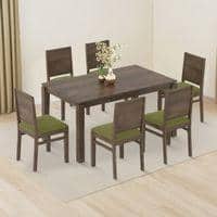 Atlas Solid Wood 6 Seater Compact Dining Table with Atlas Dining chair