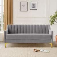 Fame Velvet 3 Seater Sofa in Grey Colour