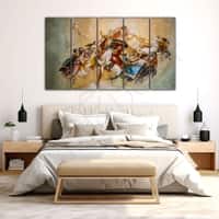 The Castle Decor Greek Art Wall Painting Wooden Framed Digital Painting 27x48 Inch (Style 2)