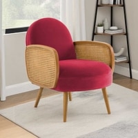 Holden Cane Accent Chair in Maroon Colour