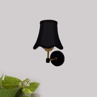 Devansh Gold Wall Mounted Lamp With Black Cotton Shade