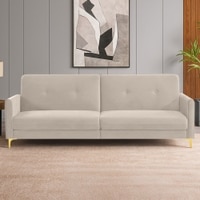Gilud 3 Seater Click-Clack Sofa cum Bed  in Cream Colour