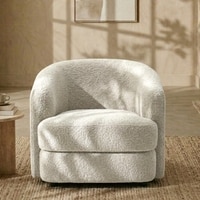 Elegantensemble Wood 1 Seater With Upholstery Non Storage Sofa In White Colour