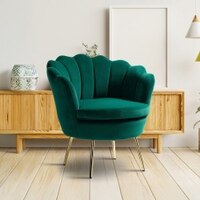 Melta Solid Wood Accent Chair in Green Colour