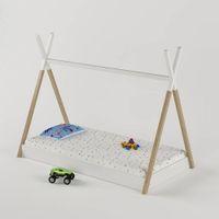 Camping Out Engineered Wood Bed in White Colour