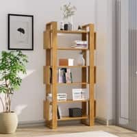 Hexa Engineered Wood Bookshelf Multipurpose Storage Rack in Giant Wood and Frosty White