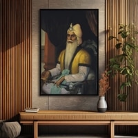 The Castle Decor Maharaja Ranjit Singh Wall Painting Framed Artwork 20x30 Inch