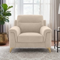 Niwara Velvet 1 Seater  sofa in Beige color