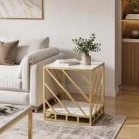 Small Metal Side Table in Gold Colour