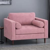 Bruch Boucle Fabric Arm Chair in Pink Colour
