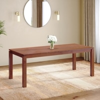 Atlas Solid Wood 8 Seater Storage Dining Table In Honey Finish