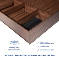 Japa Engineered Wood Queen  Size Bed With Box Storage (Walnut Finish)
