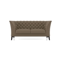 Weston 2 Seater Half Leather Sofa In Dark Truffle Italian Leather