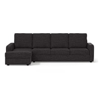 Apollo Sofa (Colour : Graphite Grey, Cushion : Hard, Back Type : High Back, Seating Capacity : Left Aligned 3 Seater + Left Aligned Chaise + Ottoman)