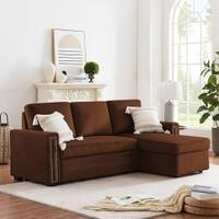 Solace  Pull Out Sofa cum Bed  in Brown Colour