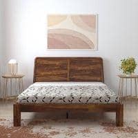 Samriddh Solid Wood Queen Size Non Storage Bed In Provincial Teak Finish