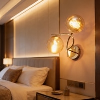 Eliante Modern Wall Lights Mild Steel & Glass Material Gold & Champaign Finish