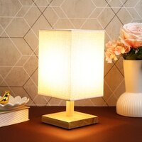 Elongated Square Designer Table Lamp Cream Base
