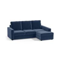 Apollo Sofa (Colour : Lapis Blue, Cushion : Soft, Back Type : High Back, Seating Capacity : Right Aligned 2 Seater + Right Aligned Chaise)