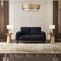 Granada Premium 2 Seater Fabric Sofa in Deep blue velvet Colour