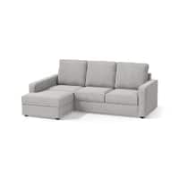 Apollo Compact Sofa (Colour : Vapour Grey, Cushion : Hard, Back Type : High Back, Seating Capacity : Left Aligned 2 Seater + Left Aligned Chaise + Ottoman)