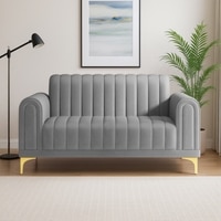 Josbert Velvet 2 Seater Sofa In Grey Colour