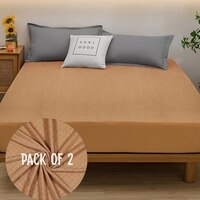 Premium Jacquard Polyester Fabric  Double Bed  Waterproof Mattress Protector  Bed Cover 78x83  Pack of 2