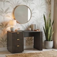Strio Solid Wood Study Table in Dark Chestnut Finish