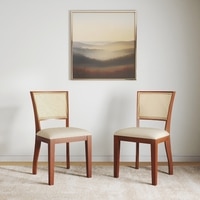 Reed Cane Dining Chair Set of 2 in Honey Finish with Macadamia Brown Colour