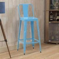 Adley Metal Bar Chair in Glossy Finish-blue