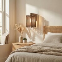 Elegant Brown Solid Wood Wall Lights