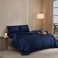 Stoa Paris Sateen Quilted King Size Bed Cover with 2 Pillow Covers (100 x 108) lted King Mystique Blue