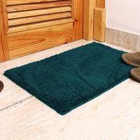 Milani Blue Solid Natural Fiber 24x16 inches Anti-Skid Bath Mat
