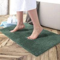 Kaia Green Solid Natural Fiber 30x18 inches Anti-Skid Bath Mat