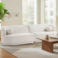Izza Boucle 4 Seater Sofa in White Colour