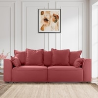 Leon 3 Seater Pull Out Sofa cum Bed  in Dusty Rose Colour