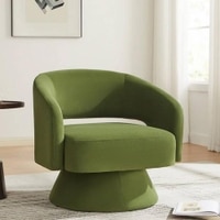 Aracell Swivel Solid Wood Round Chair in Mint Green Colour