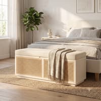 Canora Solid Mango Wood Storage Trunk Cream White